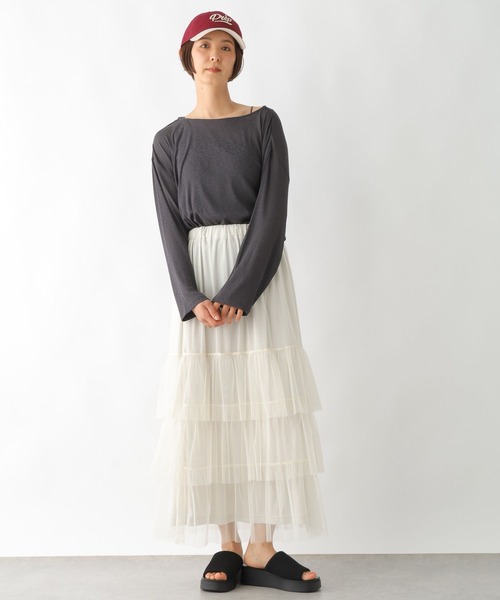 LEPSIM（レプシィム）の「ティアードチュールスカート　326087（スカート・レディース・チャコールグレー/アイボリー/レオパード・FREE）」の9枚目の写真