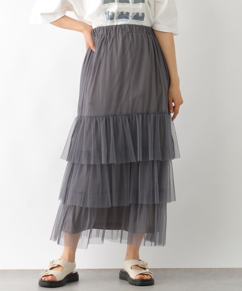 LEPSIM（レプシィム）の「ティアードチュールスカート　326087（スカート・レディース・チャコールグレー/アイボリー/レオパード・FREE）」の11枚目の写真