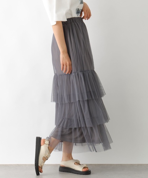 LEPSIM（レプシィム）の「ティアードチュールスカート　326087（スカート・レディース・チャコールグレー/アイボリー/レオパード・FREE）」の13枚目の写真