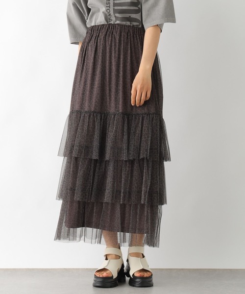 LEPSIM（レプシィム）の「ティアードチュールスカート　326087（スカート・レディース・チャコールグレー/アイボリー/レオパード・FREE）」の18枚目の写真