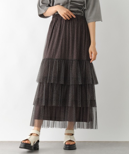 LEPSIM（レプシィム）の「ティアードチュールスカート　326087（スカート・レディース・チャコールグレー/アイボリー/レオパード・FREE）」の19枚目の写真