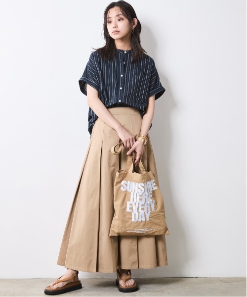 2.4万円/新品/ビアズリー/タック/ロング/スカート/ベージュ