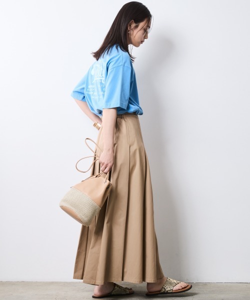 CHIC STYLE(シックスタイル)の「タックロングスカート<大きいサイズ有>シックスタイル(スカート・レディース・モカ/ブラック・L/M/5L/4L/3L/LL)」の14枚目の写真