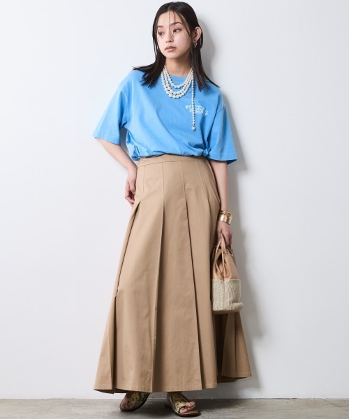 CHIC STYLE(シックスタイル)の「タックロングスカート<大きいサイズ有>シックスタイル(スカート・レディース・モカ/ブラック・L/M/5L/4L/3L/LL)」の16枚目の写真