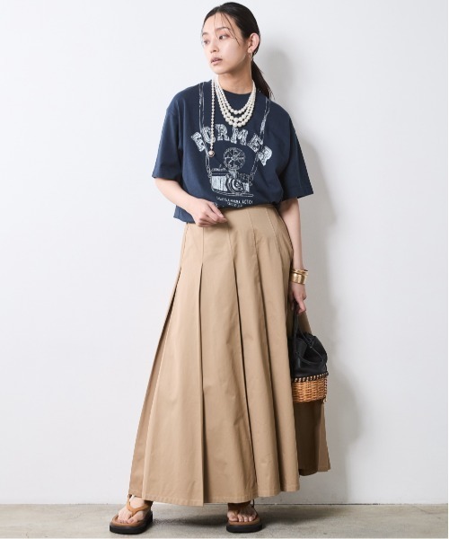 CHIC STYLE(シックスタイル)の「タックロングスカート<大きいサイズ有>シックスタイル(スカート・レディース・モカ/ブラック・L/M/5L/4L/3L/LL)」の22枚目の写真