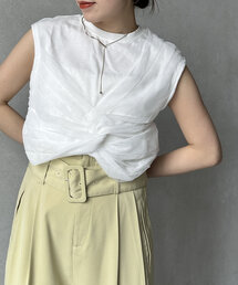 Thevon | ツイストチュールドッキングノースリプルオーバー(Tシャツ/カットソー)