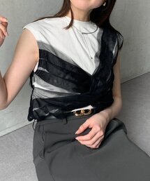 Thevon | ツイストチュールドッキングノースリプルオーバー(Tシャツ/カットソー)