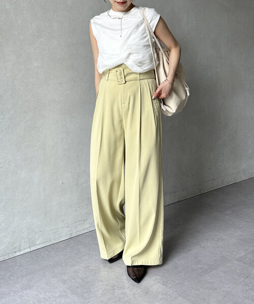 Thevon（ゼボン）の「ツイストチュールドッキングノースリプルオーバー（Tシャツ/カットソー・レディース・オフホワイト/ブラック/グレイッシュベージュ/ホワイト・FREE）」の11枚目の写真