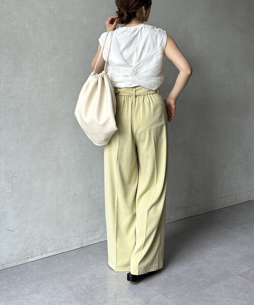 Thevon（ゼボン）の「ツイストチュールドッキングノースリプルオーバー（Tシャツ/カットソー・レディース・オフホワイト/ブラック/グレイッシュベージュ/ホワイト・FREE）」の12枚目の写真