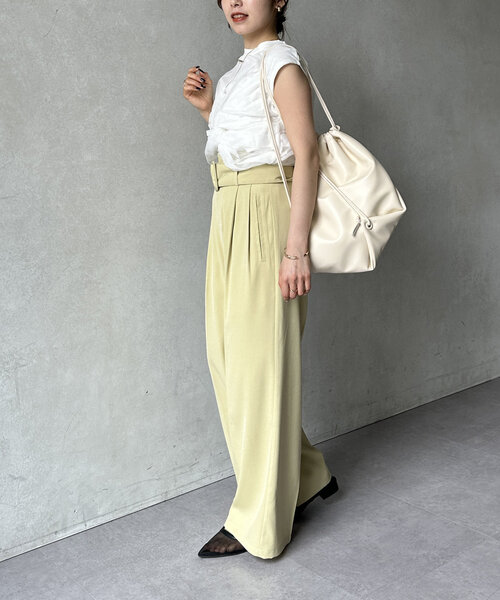 Thevon（ゼボン）の「ツイストチュールドッキングノースリプルオーバー（Tシャツ/カットソー・レディース・オフホワイト/ブラック/グレイッシュベージュ/ホワイト・FREE）」の13枚目の写真