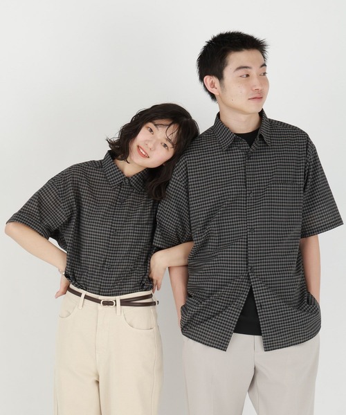 GLOBAL WORK（グローバルワーク）の「快適サマ－シャツ/シアー/287587（シャツ/ブラウス・メンズ・ブラウン/グリーン/アイボリー/ブラック/サックスブルー/ブラック系その他・SMALL/MEDIUM/LARGE/X-LARGE）」の4枚目の写真