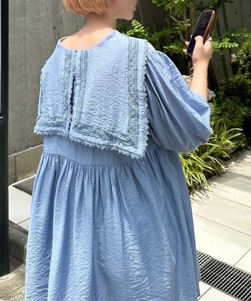 Alley Tokyo（アリートーキョー）の「セーラーミニワンピ（ワンピース・レディース・ピンク/サックスブルー/オフホワイト・FREE）」の6枚目の写真