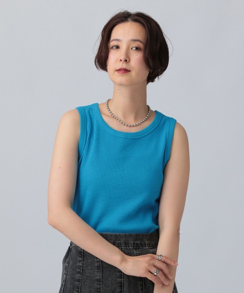 LEPSIM（レプシィム）の「スラブリブタンク2　242857（Tシャツ/カットソー・レディース・ブラック/レッド/ブルーパープル/アイボリー/ブルー/ブルー系その他・FREE）」の4枚目の写真