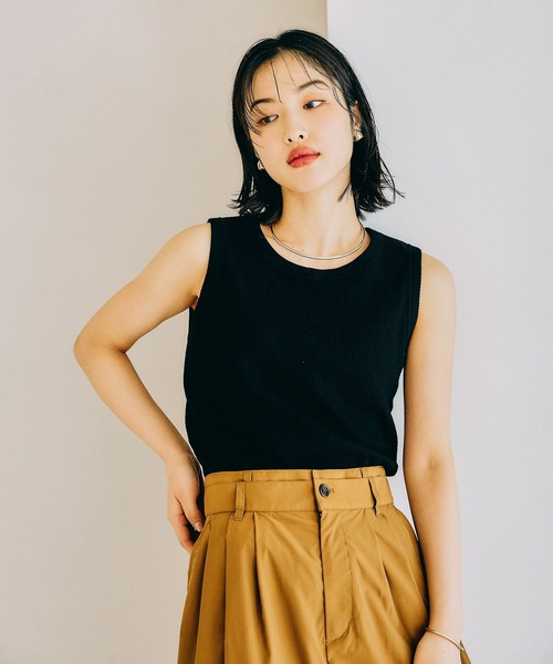 LEPSIM（レプシィム）の「スラブリブタンク2　242857（Tシャツ/カットソー・レディース・ブラック/レッド/ブルーパープル/アイボリー/ブルー/ブルー系その他・FREE）」の3枚目の写真