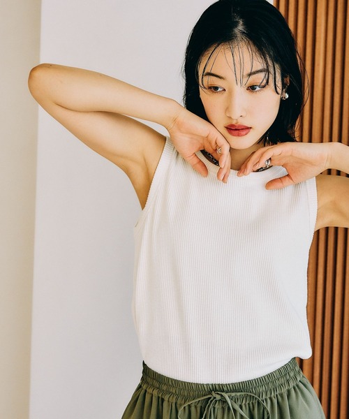 LEPSIM（レプシィム）の「スラブリブタンク2　242857（Tシャツ/カットソー・レディース・ブラック/レッド/ブルーパープル/アイボリー/ブルー/ブルー系その他・FREE）」の8枚目の写真