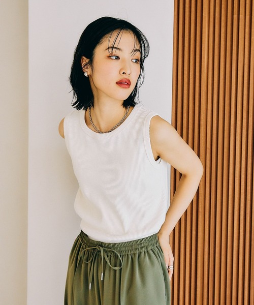 LEPSIM（レプシィム）の「スラブリブタンク2　242857（Tシャツ/カットソー・レディース・ブラック/レッド/ブルーパープル/アイボリー/ブルー/ブルー系その他・FREE）」の9枚目の写真