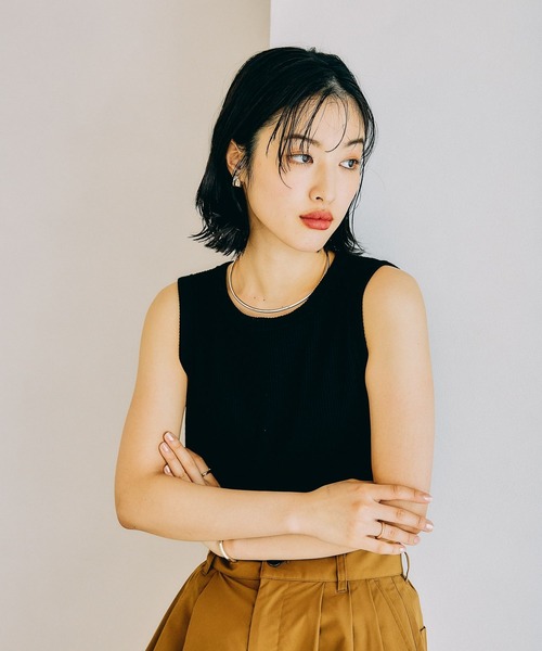 LEPSIM（レプシィム）の「スラブリブタンク2　242857（Tシャツ/カットソー・レディース・ブラック/レッド/ブルーパープル/アイボリー/ブルー/ブルー系その他・FREE）」の14枚目の写真