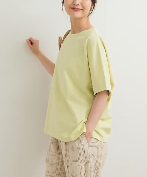 URBAN RESEARCH DOORS（アーバンリサーチドアーズ）の「『UR TECH』コットンロールスリーブプルオーバー（Tシャツ/カットソー・レディース・イエロー/ホワイト系その他/オフホワイト/ブルー・MEDIUM）」の4枚目の写真