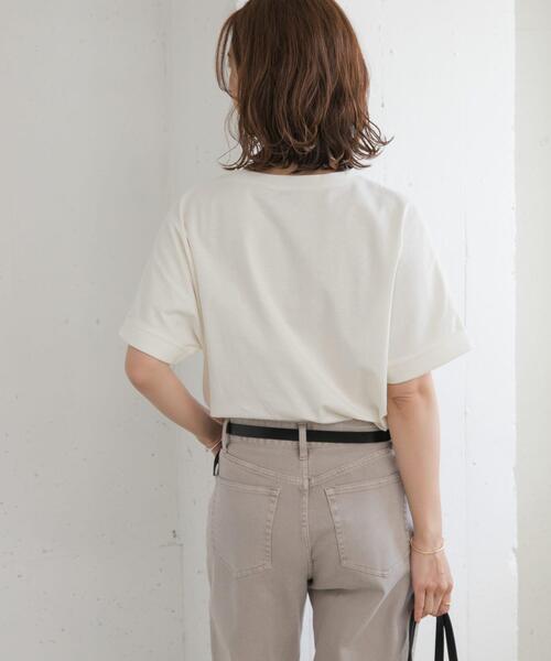 URBAN RESEARCH DOORS（アーバンリサーチドアーズ）の「『UR TECH』コットンロールスリーブプルオーバー（Tシャツ/カットソー・レディース・イエロー/ホワイト系その他/オフホワイト/ブルー・MEDIUM）」の5枚目の写真