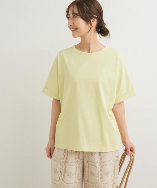 URBAN RESEARCH DOORS（アーバンリサーチドアーズ）の「『UR TECH』コットンロールスリーブプルオーバー（Tシャツ/カットソー・レディース・イエロー/ホワイト系その他/オフホワイト/ブルー・MEDIUM）」の7枚目の写真