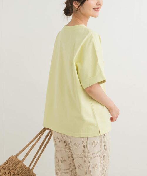 URBAN RESEARCH DOORS（アーバンリサーチドアーズ）の「『UR TECH』コットンロールスリーブプルオーバー（Tシャツ/カットソー・レディース・イエロー/ホワイト系その他/オフホワイト/ブルー・MEDIUM）」の8枚目の写真