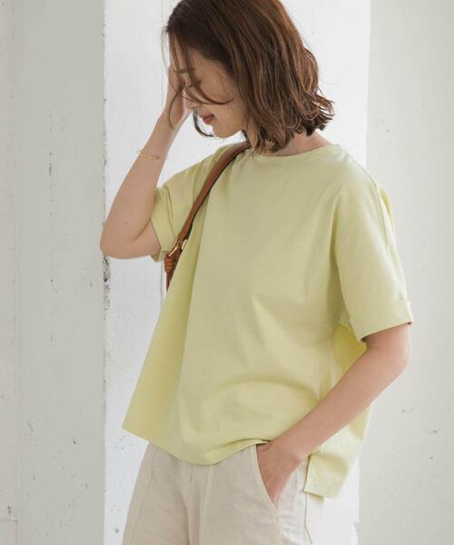 URBAN RESEARCH DOORS（アーバンリサーチドアーズ）の「『UR TECH』コットンロールスリーブプルオーバー（Tシャツ/カットソー・レディース・イエロー/ホワイト系その他/オフホワイト/ブルー・MEDIUM）」の11枚目の写真