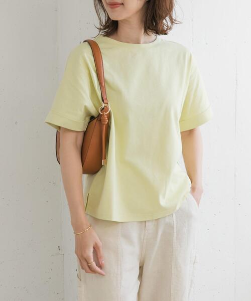 URBAN RESEARCH DOORS（アーバンリサーチドアーズ）の「『UR TECH』コットンロールスリーブプルオーバー（Tシャツ/カットソー・レディース・イエロー/ホワイト系その他/オフホワイト/ブルー・MEDIUM）」の16枚目の写真