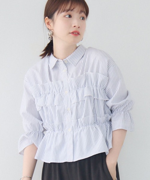 RETRO GIRL（レトロガール）の「フリルギャザーSH（シャツ/ブラウス・レディース・ホワイト系その他/ブルー系その他/イエロー系その他・FREE）」の2枚目の写真