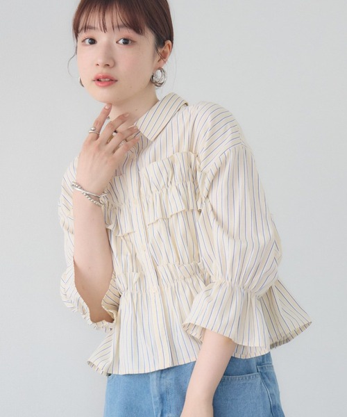 セール】フリルギャザーSH（シャツ/ブラウス）｜RETRO GIRL（レトロ