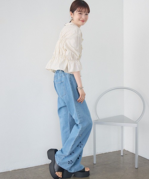 RETRO GIRL（レトロガール）の「フリルギャザーSH（シャツ/ブラウス・レディース・ホワイト系その他/ブルー系その他/イエロー系その他・FREE）」の9枚目の写真