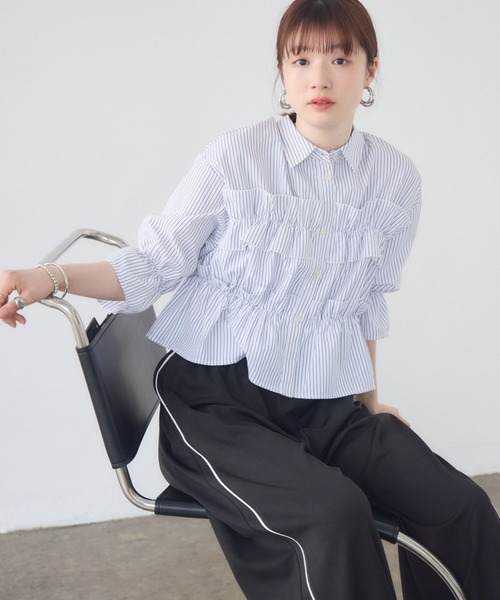 RETRO GIRL（レトロガール）の「フリルギャザーSH（シャツ/ブラウス・レディース・ホワイト系その他/ブルー系その他/イエロー系その他・FREE）」の16枚目の写真