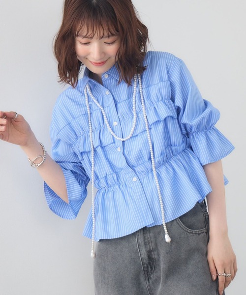 RETRO GIRL（レトロガール）の「フリルギャザーSH（シャツ/ブラウス・レディース・ホワイト系その他/ブルー系その他/イエロー系その他・FREE）」の22枚目の写真