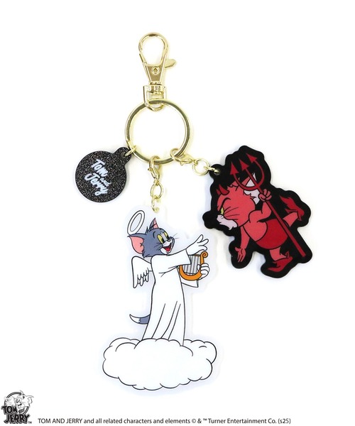 トムとジェリー展　天使ジェリー　悪魔トム　キーホルダー 公式】TOM and JERRY 天使と悪魔アクリルチャーム（キーホルダー