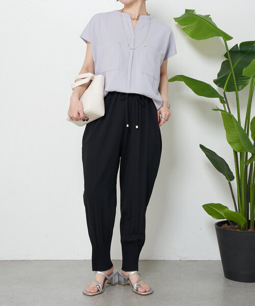 Jena espace merveilleux（ジェナ　エスパスメルヴェイユ）の「裾プリーツジョガーパンツ（その他パンツ・レディース・グレー/ブラック・FREE）」の3枚目の写真