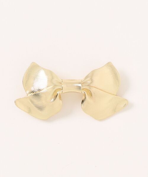 Fun & Daily（ファンアンドデイリー）の「F&D : メタルリボンバレッタ（バレッタ/ヘアクリップ・レディース・シルバー/ゴールド・FREE）」の4枚目の写真