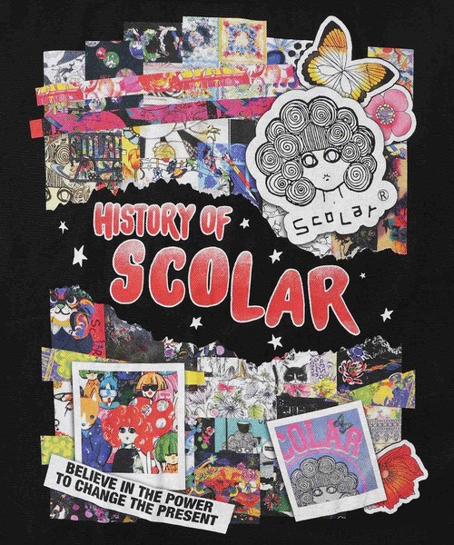 トップス SALE ScoLar スカラー 152619 スカラーちゃんヒストリー柄 チュール重ねプルオーバー カジュアル ポップ 原宿系 個性的 ポイント ScoLar トップス SALE スカラー 152619 スカラーちゃん