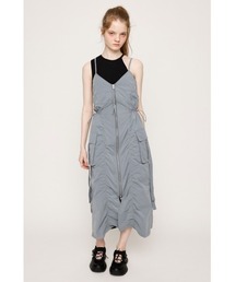 FRONT ZIP GATHER CAMI OP フロント ジップ ギャザー キャミ ワンピース キャミワンピ 夏服