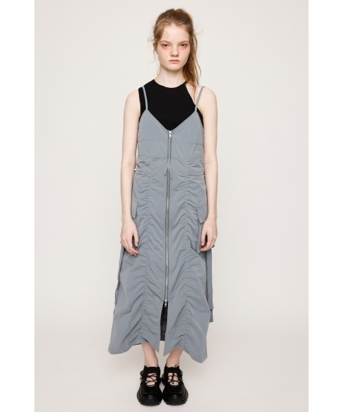 ワンピース SLY FRONT ZIP GATHER CAMI OP セール】FRONT ZIP GATHER CAMI OP フロント ジップ ギャザー