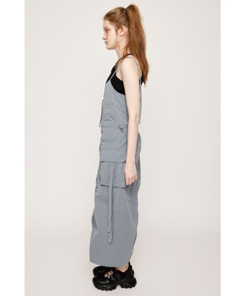 SLY（スライ）の「FRONT ZIP GATHER CAMI OP フロント ジップ ギャザー キャミ ワンピース キャミワンピ 夏服（ワンピース・レディース・グレー/ブラック・FREE）」の8枚目の写真