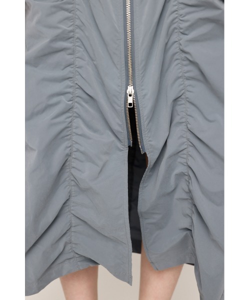 SLY（スライ）の「FRONT ZIP GATHER CAMI OP フロント ジップ ギャザー キャミ ワンピース キャミワンピ 夏服（ワンピース・レディース・グレー/ブラック・FREE）」の3枚目の写真