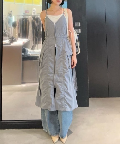 SLY FRONT ZIP GATHER CAMI ワンピース SLY | FRONT ZIP GATHER CAMI ワンピース (ワンピース(ロング