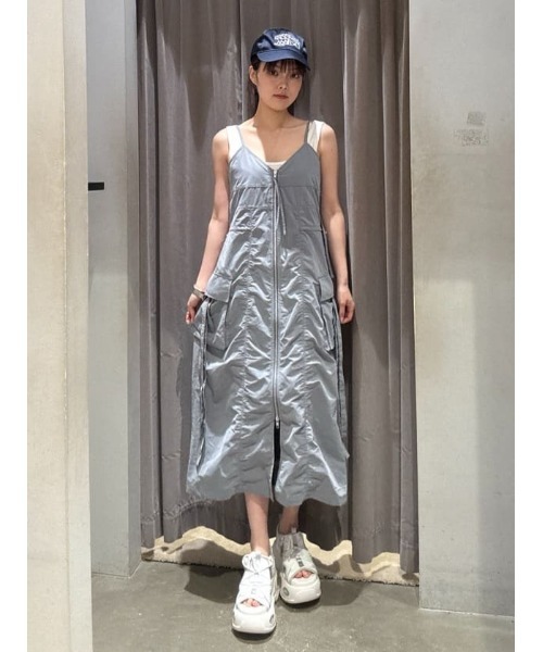 FRONT ZIP GATHER CAMI OP フロント ジップ ギャザー キャミ