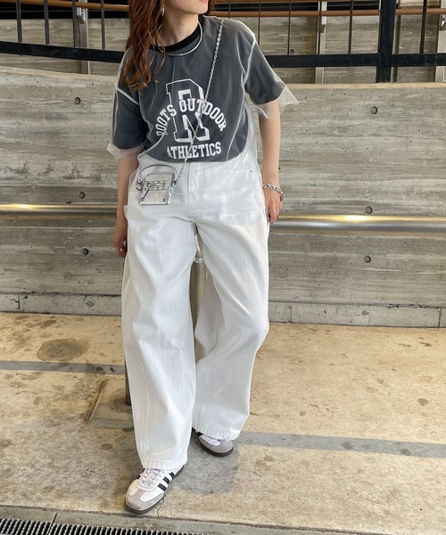 210nouve(トゥージュヌーブ)の「チュールレイヤードカレッジプリントTシャツ(Tシャツ/カットソー・レディース・イエロー/アイボリー/ブラック・FREE)」の11枚目の写真