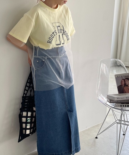 210nouve(トゥージュヌーブ)の「チュールレイヤードカレッジプリントTシャツ(Tシャツ/カットソー・レディース・イエロー/アイボリー/ブラック・FREE)」の22枚目の写真
