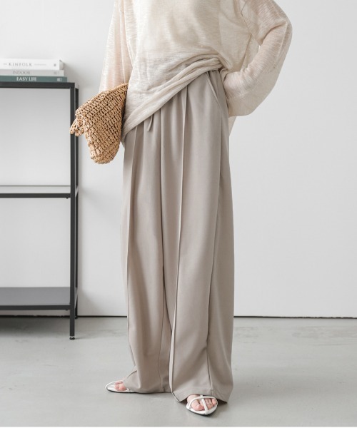 La-gemme（ラジェム）の「ストレッチ ワイドイージーパンツ（その他パンツ・レディース・ブラウン/ピンク/ベージュ/ブラック・フリー）」の3枚目の写真