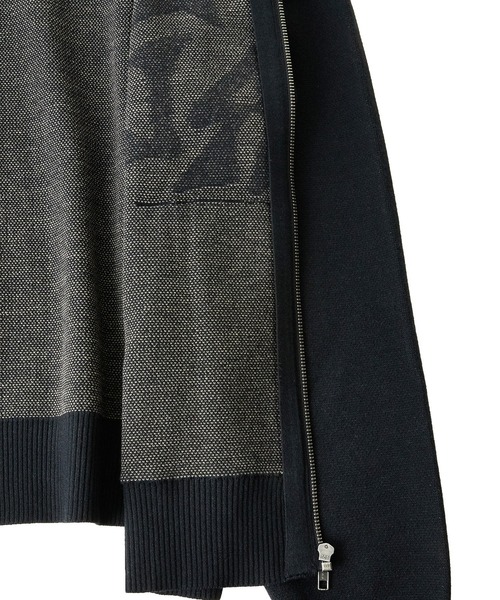 X-girl（エックスガール）の「JACQUARD KNIT ZIP UP HOODIE（ニット/セーター・レディース・ベージュ/カモフラージュ/ブラック・ONE SIZE）」の14枚目の写真