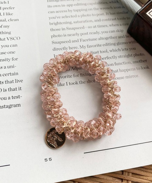 TONE SELECT GOODS（トーンセレクトグッズ）の「pur chouchou/パール ビーズ ヘアゴム シュシュ P4475（シュシュ・レディース・ベージュ/ホワイト/ブラウン/ピンク/グレー・FREE）」の5枚目の写真