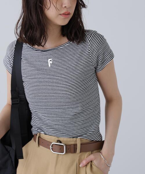 FREE'S MART(フリーズマート)の「◆ワンポイント刺繍ボートネックカットソー(Tシャツ/カットソー・レディース・ネイビー/グレー系その他/ブラック系その他・FREE)」の2枚目の写真