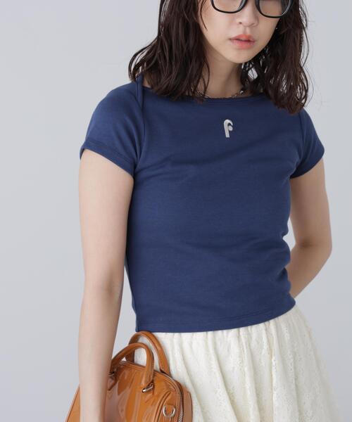 FREE'S MART(フリーズマート)の「◆ワンポイント刺繍ボートネックカットソー(Tシャツ/カットソー・レディース・ネイビー/グレー系その他/ブラック系その他・FREE)」の3枚目の写真