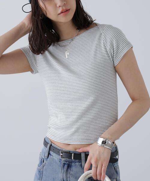FREE'S MART(フリーズマート)の「◆ワンポイント刺繍ボートネックカットソー(Tシャツ/カットソー・レディース・ネイビー/グレー系その他/ブラック系その他・FREE)」の22枚目の写真